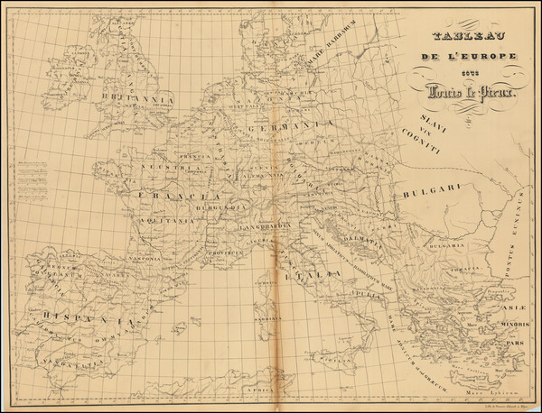 91-Europe Map By Jean Marie Félicité Frantin