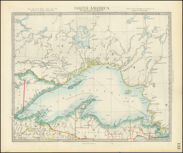 17-Michigan, Minnesota, Wisconsin and Western Canada Map By Letts