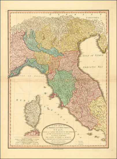 17-Northern Italy and Corsica Map By Laurie & Whittle