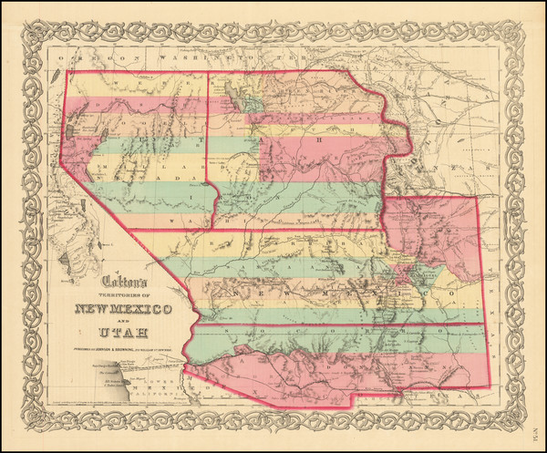 96-Southwest, Arizona, Colorado, Utah, Nevada, New Mexico, Rocky Mountains, Colorado and Utah Map 