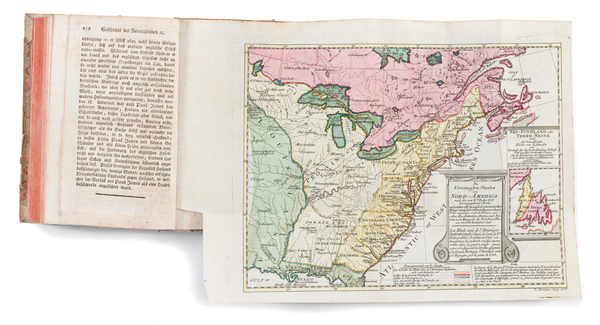 50-United States, Rare Books and American Revolution Map By Matthias Christian Sprengel / William 