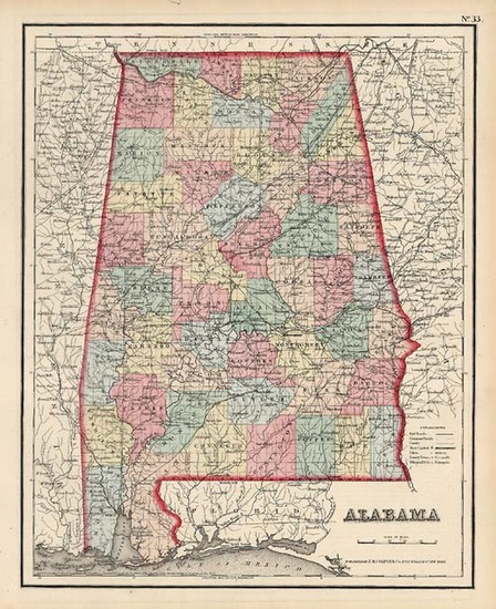 90-South Map By Joseph Hutchins Colton