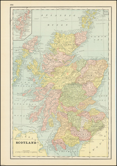 58-Scotland Map By George F. Cram