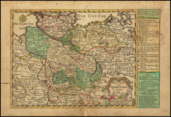 47-Norddeutschland Map By Johann George Schreiber