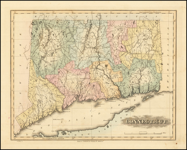 33-Connecticut Map By Fielding Lucas Jr.