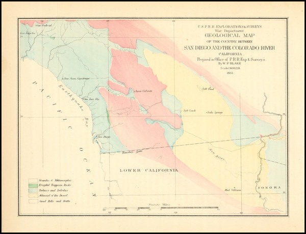 83-California Map By U.S. Pacific RR Survey