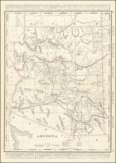 23-Arizona Map By George F. Cram
