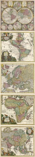 9-World, World and Curiosities Map By Matthaus Seutter