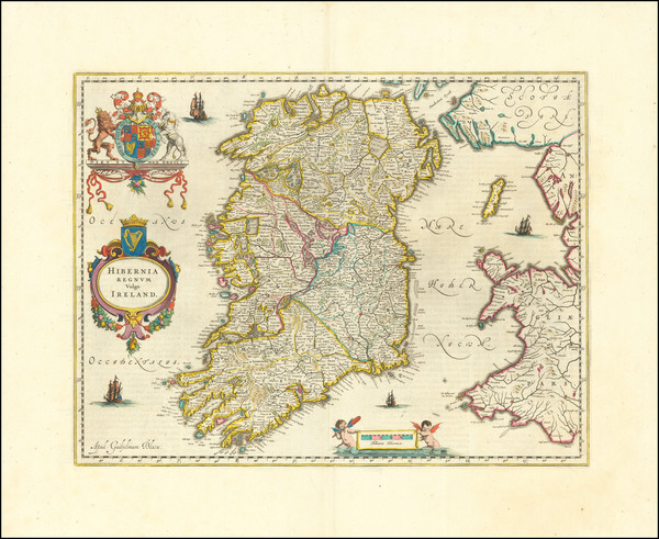 56-Ireland Map By Willem Janszoon Blaeu