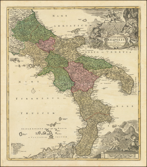 21-Southern Italy Map By Johann Baptist Homann