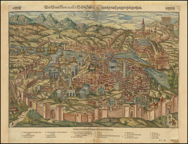 8-Rome Map By Sebastian Munster