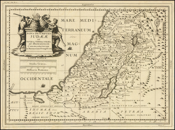 25-Holy Land Map By Claude-Auguste Berey