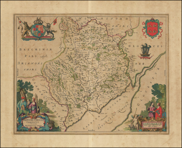 28-British Counties and Wales Map By Johannes Blaeu