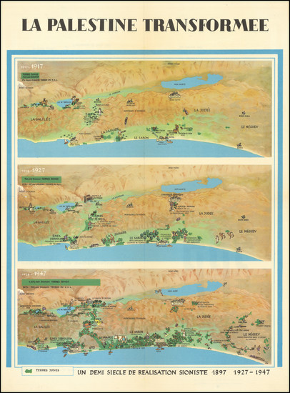 3-Holy Land Map By A.E. Mechner / F.M. Loeb