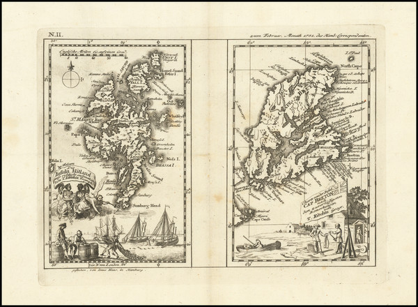 87-Scotland and Eastern Canada Map By Johann Matthaus Haas