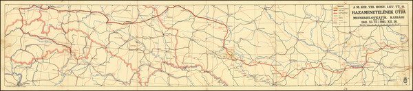 25-Ukraine, Hungary and World War II Map By Magyar Kiralyi Honved Terkepeszeti Intezet