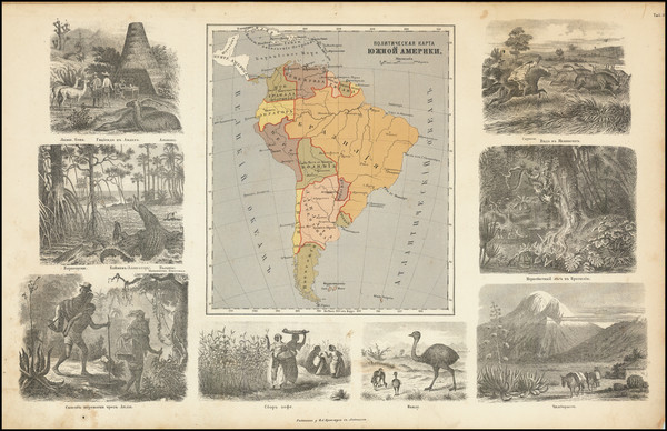 78-South America Map By Friedrich Arnold Brockhaus