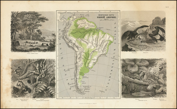 47-South America Map By Friedrich Arnold Brockhaus