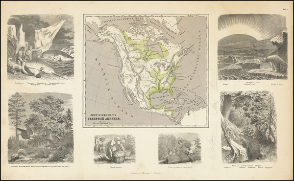 92-North America Map By Friedrich Arnold Brockhaus