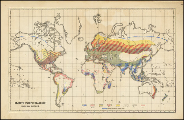 71-World Map By Friedrich Arnold Brockhaus