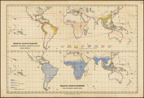 66-World Map By Friedrich Arnold Brockhaus