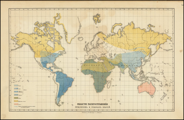 36-World Map By Friedrich Arnold Brockhaus