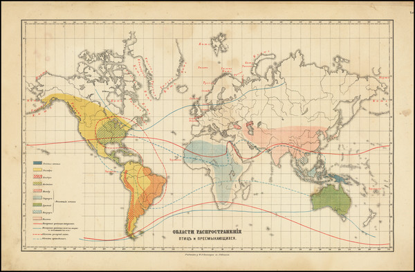 82-World Map By Friedrich Arnold Brockhaus