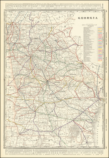 13-Georgia Map By George F. Cram