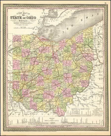 70-Ohio Map By Thomas, Cowperthwait & Co.