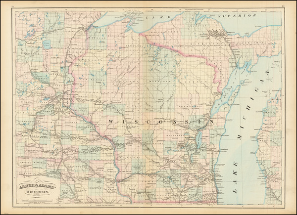 100-Wisconsin Map By Asher  &  Adams