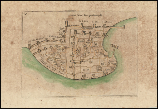 61-Jerusalem Map By Johann Bongars / Pietro Vesconte