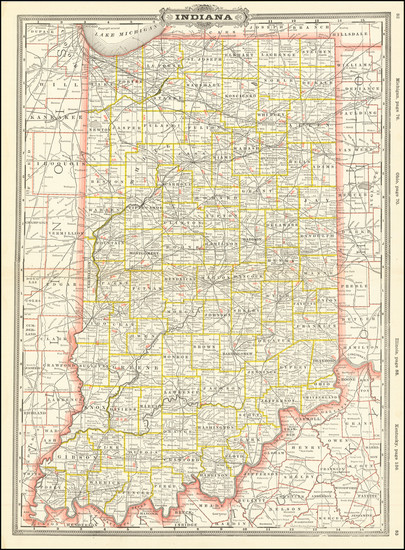 95-Indiana Map By George F. Cram