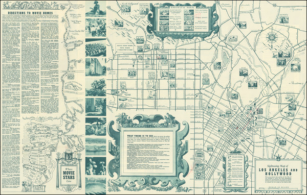 4-Pictorial Maps and Los Angeles Map By The All-Year Club of Southern California