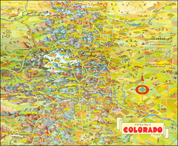 75-Colorado, Colorado and Pictorial Maps Map By Don Bloodgood