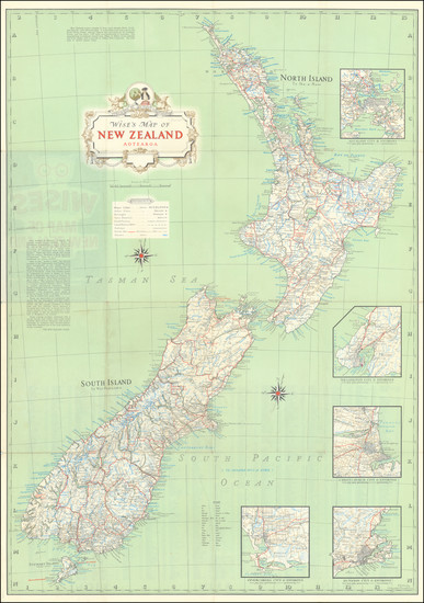 6-New Zealand Map By W. G. Harding