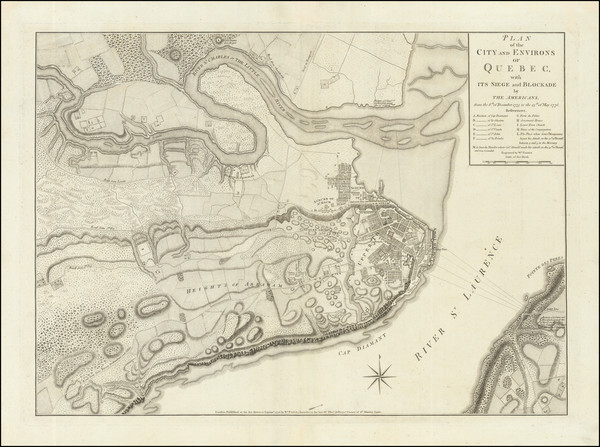 13-American Revolution and Quebec Map By William Faden
