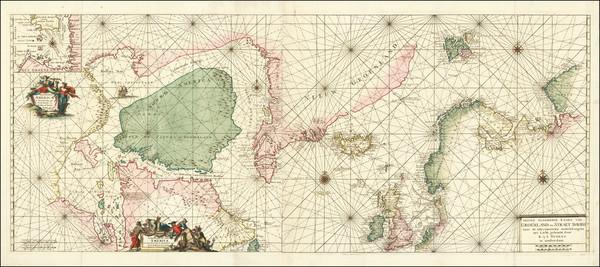 55-Polar Maps, Atlantic Ocean, British Isles, Scandinavia, Iceland and Eastern Canada Map By Reine