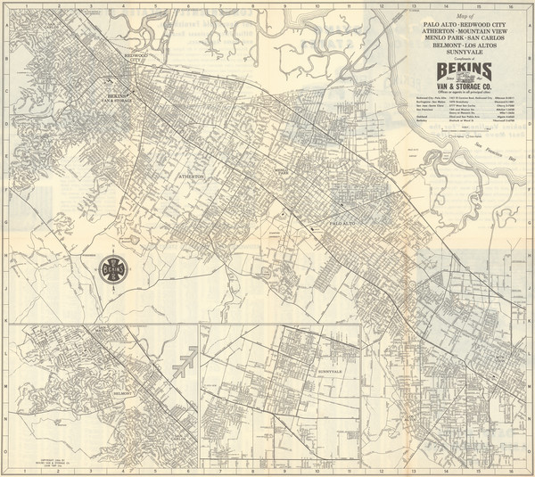 74-San Francisco & Bay Area Map By Bekins Van & Storage Co.