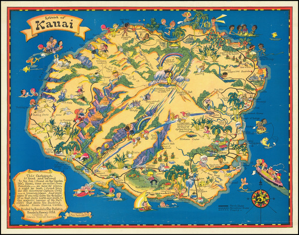 22-Hawaii and Hawaii Map By Ruth Taylor White