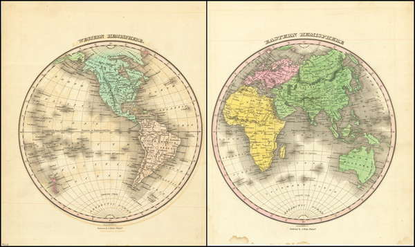 12-World, Eastern Hemisphere and Western Hemisphere Map By Anthony Finley