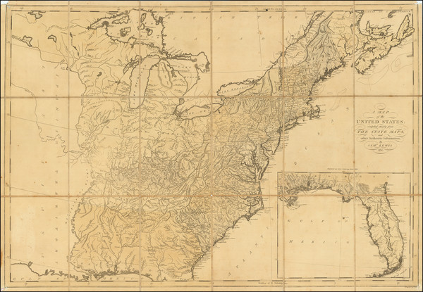 34-United States and Florida Map By Mathew Carey