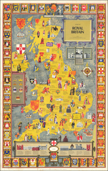 38-British Isles, England and Pictorial Maps Map By British Travel Association