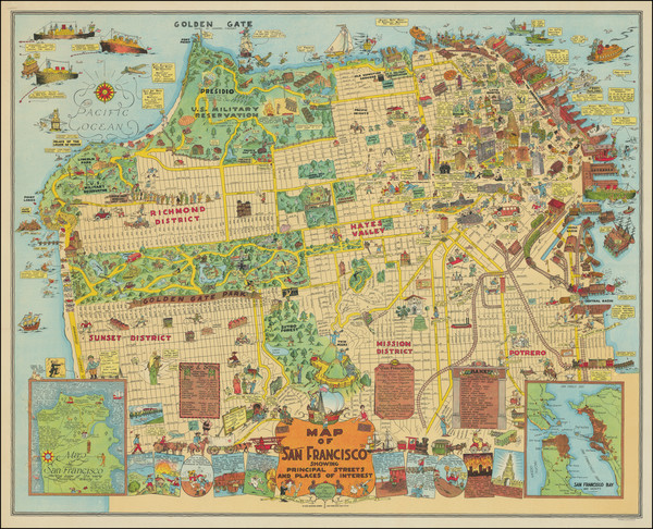 5-Pictorial Maps and San Francisco & Bay Area Map By Harrison Godwin