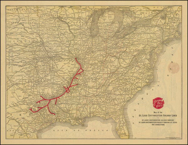 43-Arkansas, Texas and Missouri Map By Matthews-Northrup & Co.