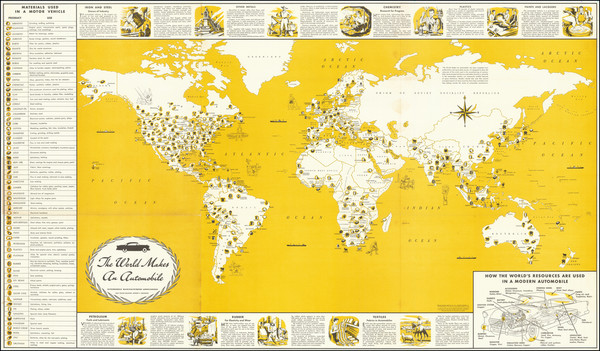 79-World and Pictorial Maps Map By General Drafting Company / Automobile Manufacturers Association