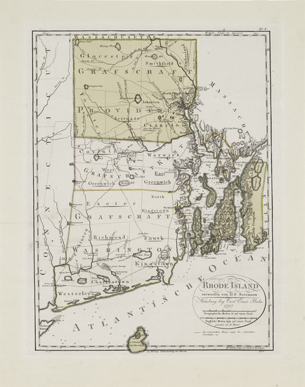 3-Rhode Island Map By Daniel Friedrich Sotzmann