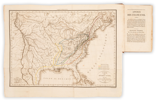 29-United States and Rare Books Map By Baron L.P. Felix de Beaujour