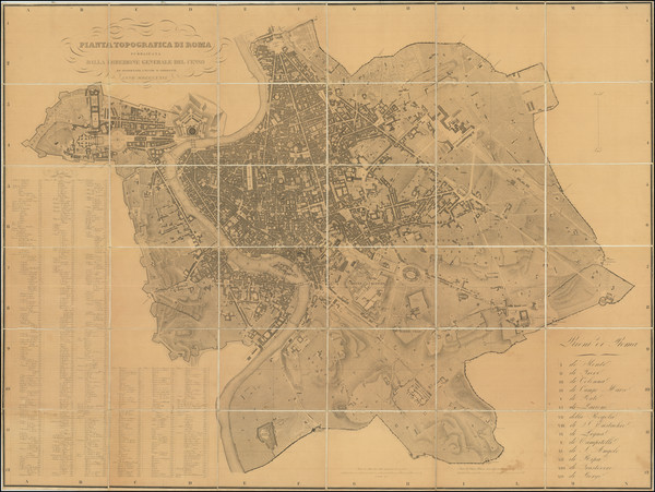 54-Rome Map By Direzione Generale del Censo