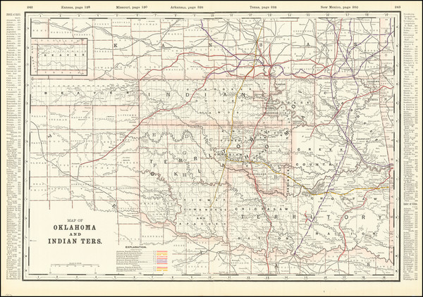 43-Oklahoma & Indian Territory Map By George F. Cram