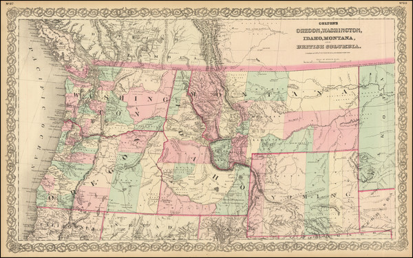 5-Rocky Mountains, Idaho, Montana, Wyoming, Pacific Northwest, Oregon and Washington Map By G.W. 